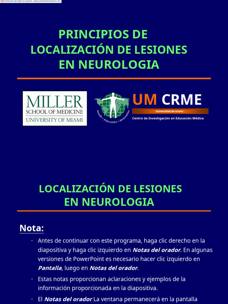 Lesion Localization in Neurology - En.es | PDF | Cerebro | Neurología