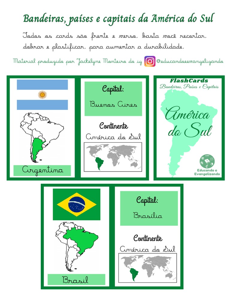 Bandeiras dos países da América do Sul 