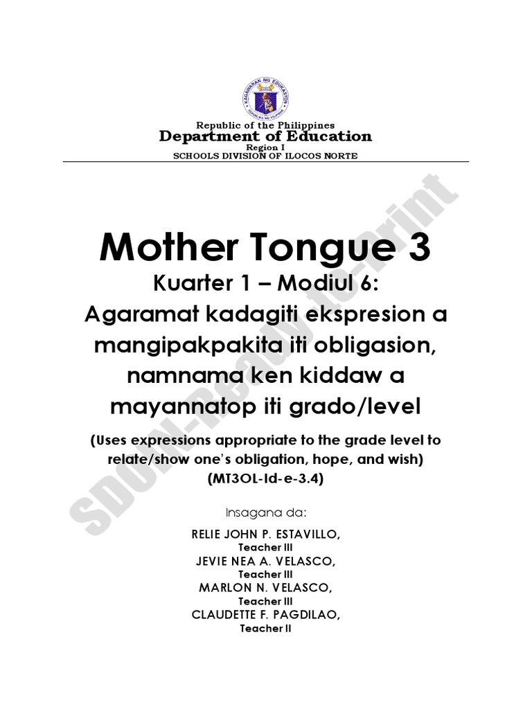 MTB MLE 3 Q1 Week4 Mod6 - Edited8.27.20211 1 | PDF