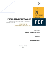 Facultad de Negocios: Proyecto-T1 International Business Plan