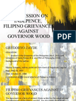 Commission On Indepence Filipino Grievances Against Governor