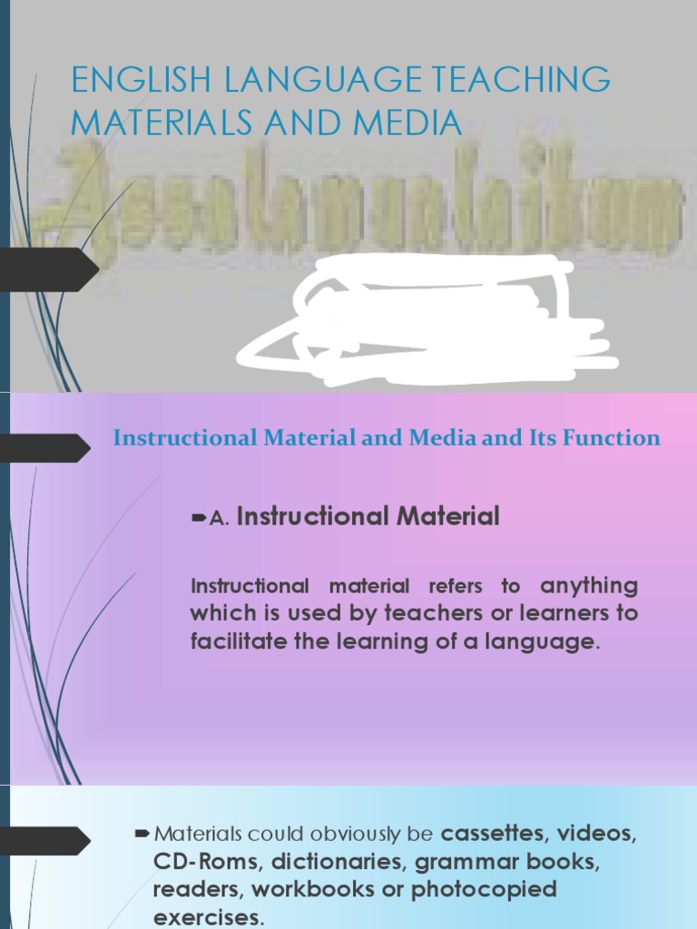 Lecture 2 English Language Teaching Materials and Media Edited PDF
