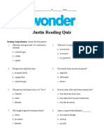 Justin Reading Quiz: Reading Comprehension: Choose The Best Answers