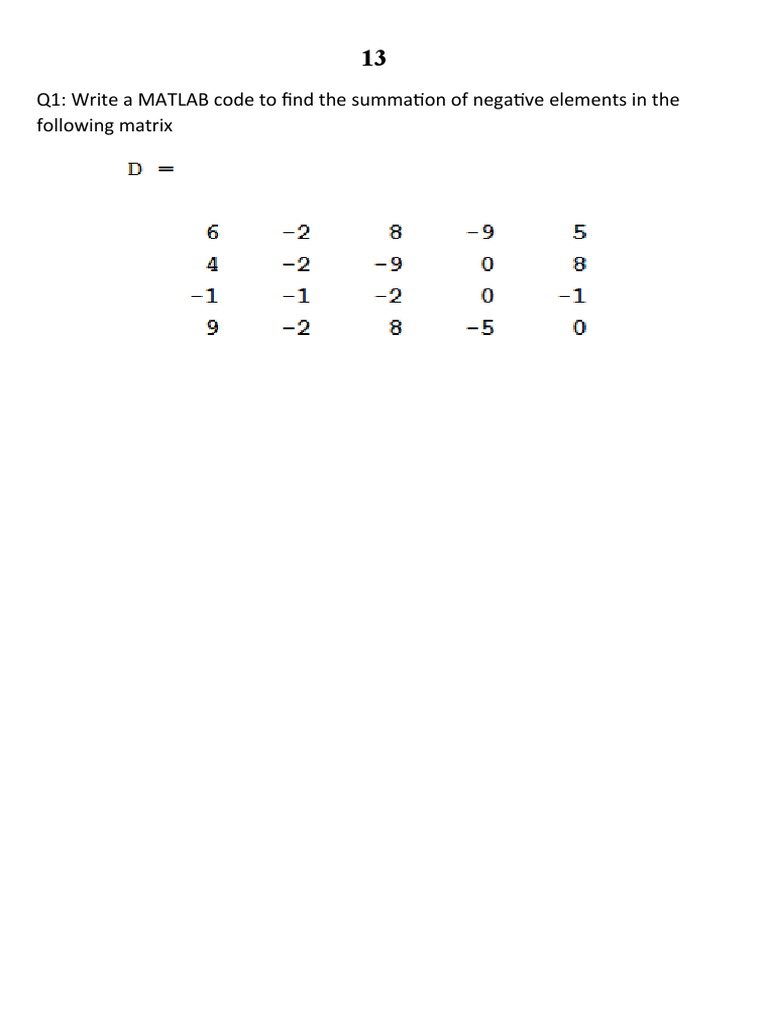 MATLAB Code for Matrix Summation and Plotting | PDF