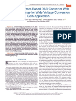 Dual-Transformer-Based DAB Converter With Wide ZVS Range For Wide Voltage Conversion Gain Application