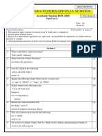 Academic Session 2021-2022: Unit Test 2