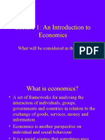 Lecture 1: An Introduction To Economics: What Will Be Considered in This Unit?