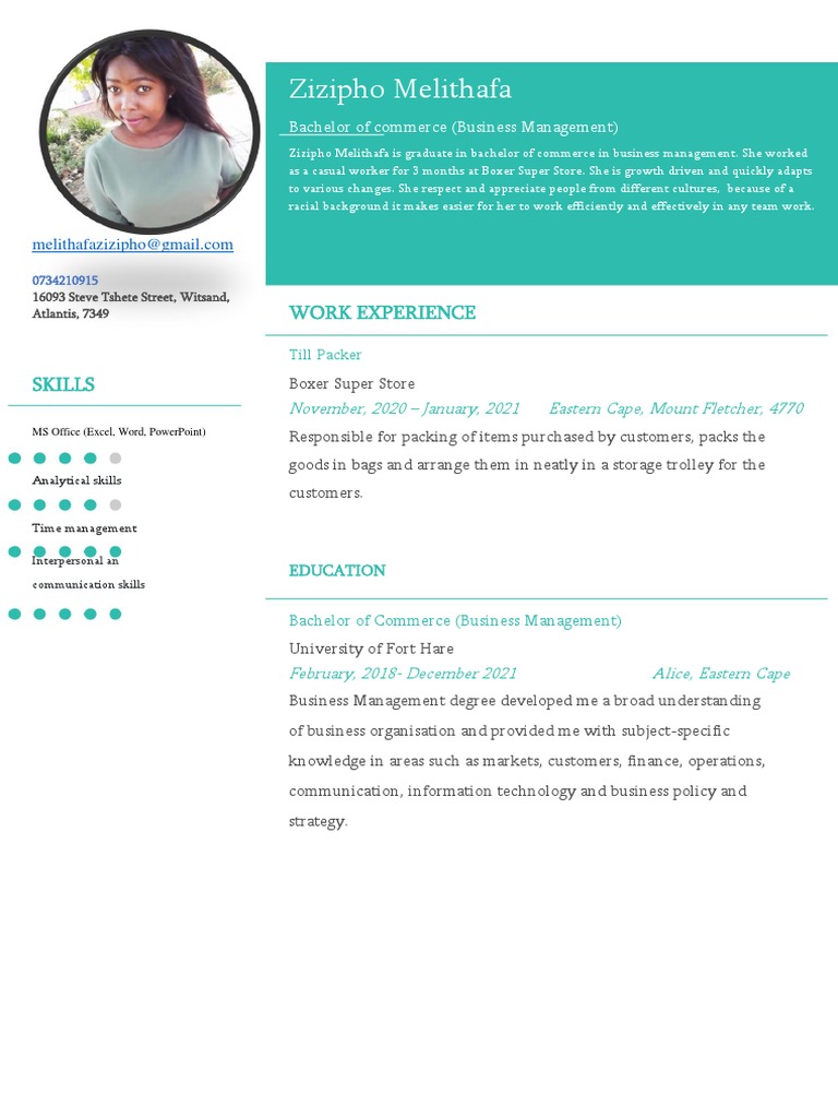 ZM CV | PDF | Cognition | Business