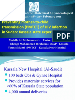 Preventing Mother-To-Child Transmission (PMTCT) of HIV Infection in Sudan: Kassala State Experience