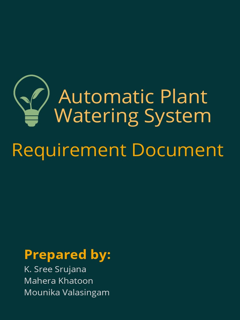 Automatic Plant Watering System PDF Arduino Computing