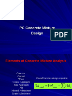 PC Concrete Mixture Design