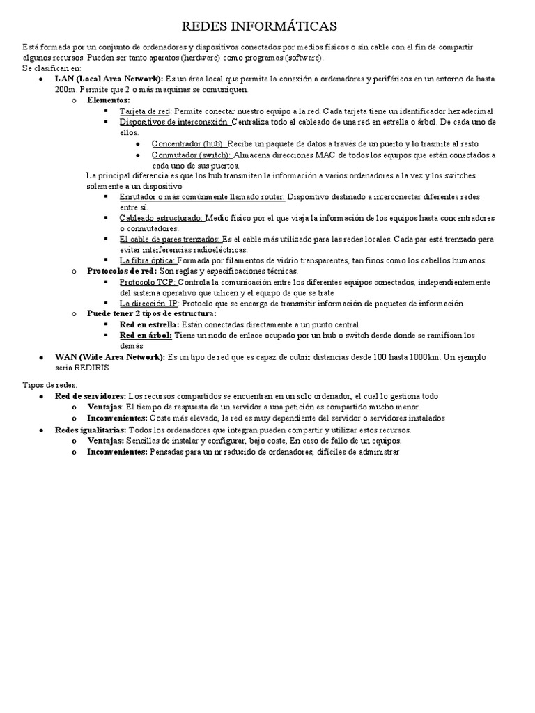 Tema 1 Redes Informáticas | PDF | Red de computadoras | Conmutador de red