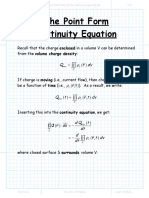 The Point Form of The Continutiy Equation