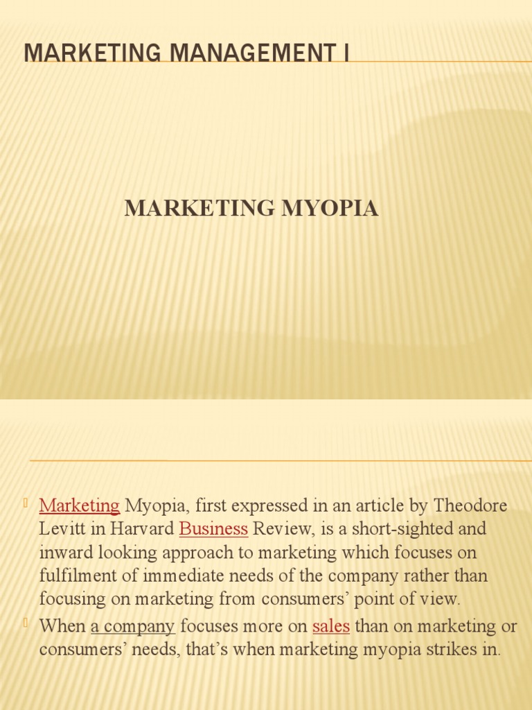 Marketing Myopia | PDF