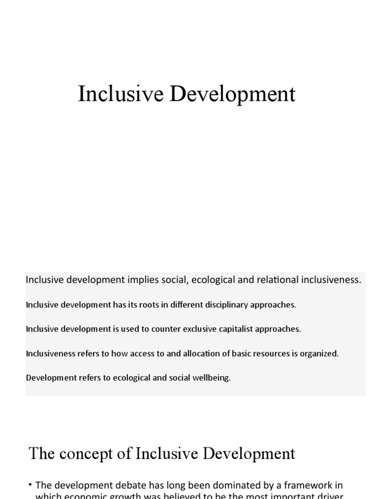 Understanding Inclusive Development Concepts | PDF | Social Exclusion ...