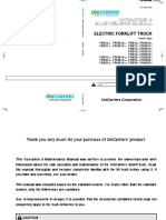 Electric Forklift Truck: Operation & Maintenance Manual Maintenance Manual