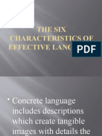 The Six Characteristics of Effective Language