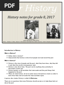 Our History: History Notes For Grade 8, 2017