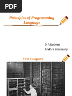 Principles of Programming Language: D.P.Sudeep Andhra University