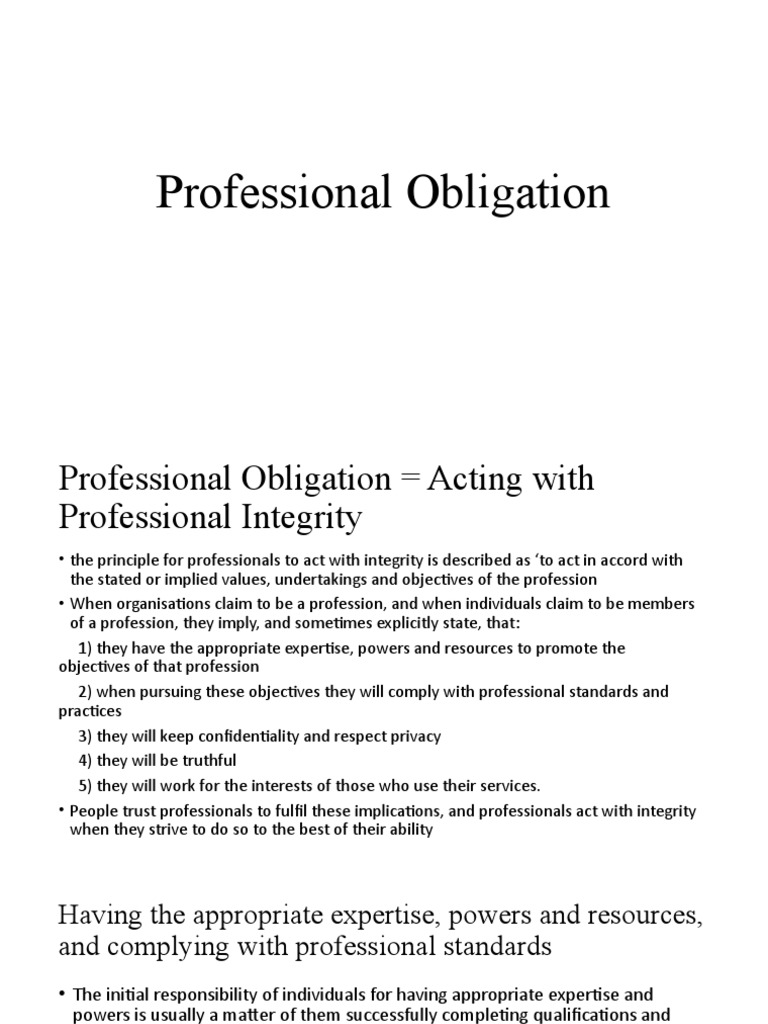 Professional Integrity and Obligations | PDF | Deception | Confidentiality