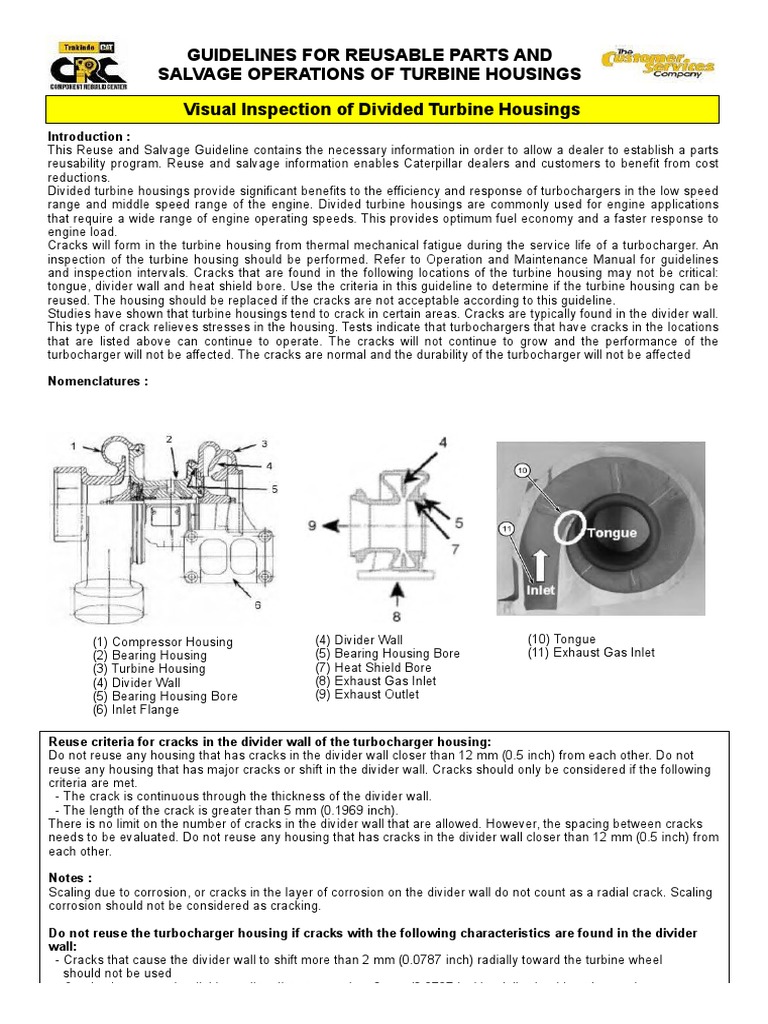 Guidelines For Reusable Parts and Salvage Operations of Turbine