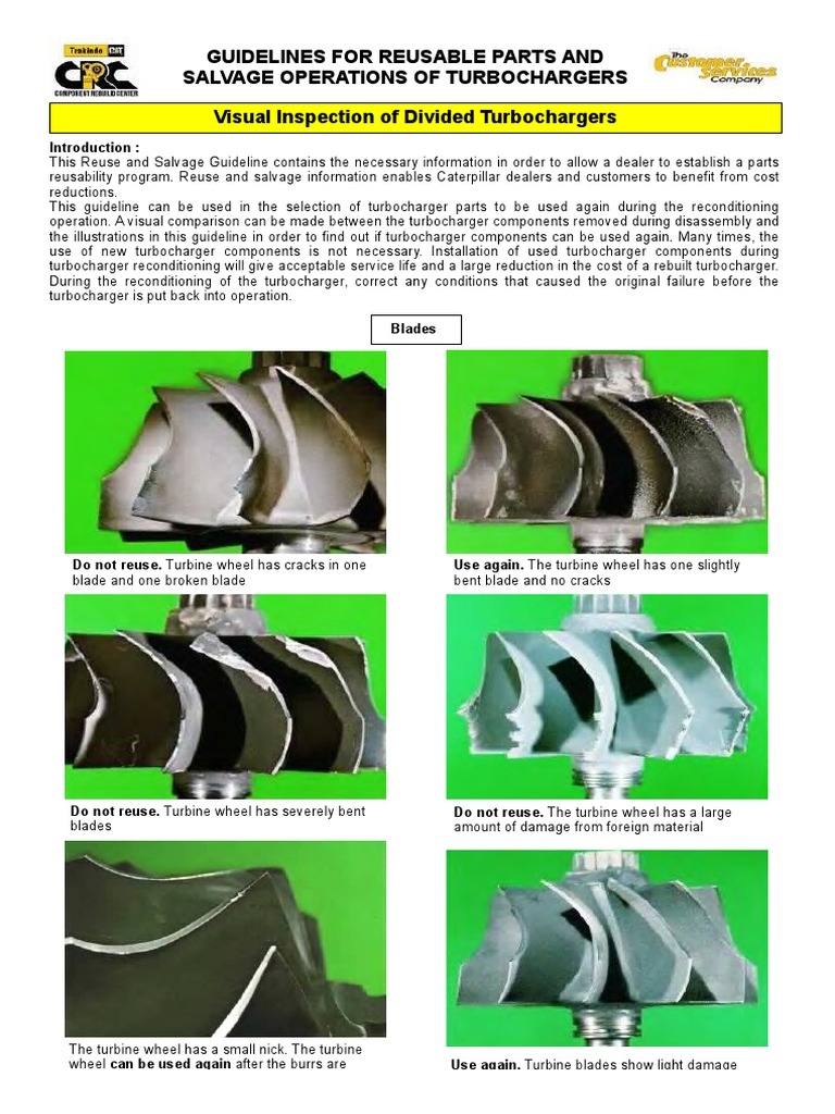 Guidelines For Reusable Parts and Salvage Operations of Turbochargers