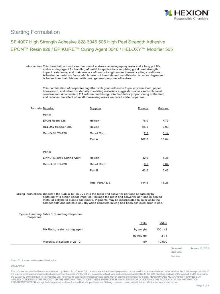 Starting Formulation PDF Epoxy Adhesive