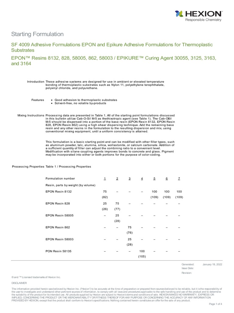 Starting Formulation PDF Adhesive Building Engineering