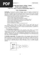 DR - Jyothirmayi Degree College, Adoni.: Paper-III - Object Oriented Programming Using C++: Unit-1 Fundamentals