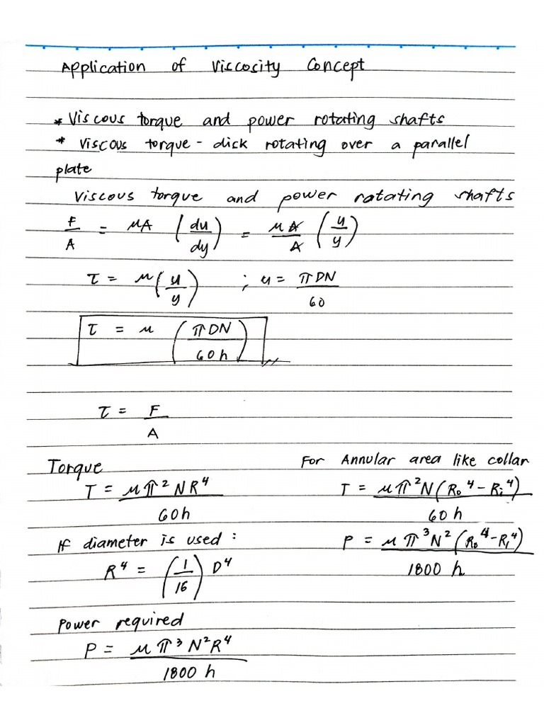 Application of Viscosity Concept PDF