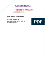 Kazi Nazrul University: Project Report On Parasitic Vertebrate