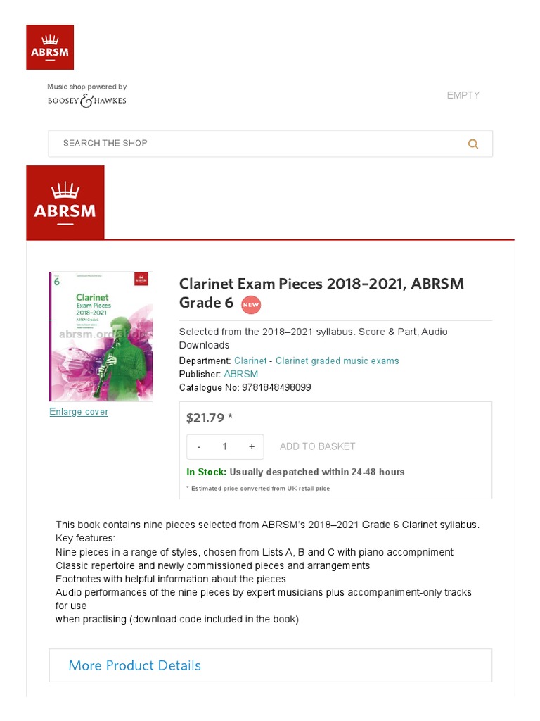 Écouter Clarinet Exam Pieces 2014 - 2017, ABRSM Grade 3 De VARIOUS ARTISTS Sur Music - View #14