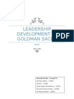 Leadership Development at Goldman Sachs: Submitted by - Group P2