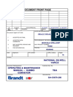 Document Front Page: National Oilwell Varco Operating & Maintenance Manual - Gumbo Conveyor TBA