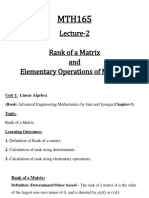 Lecture-2 Rank of A Matrix and Elementary Operations of Matrices