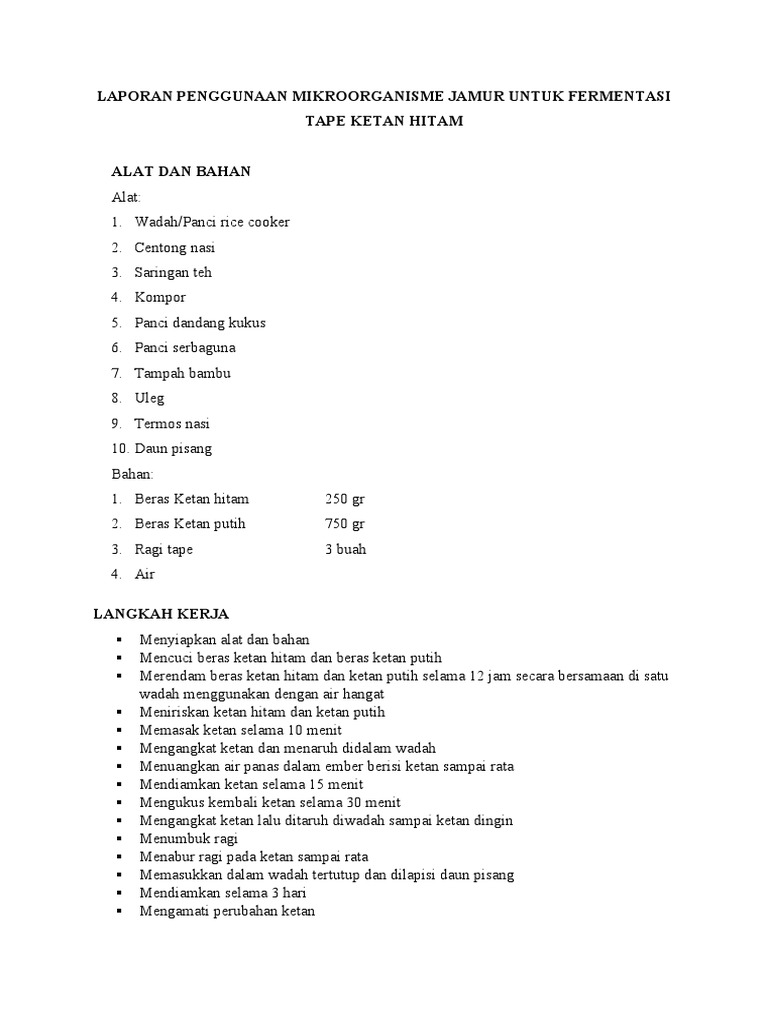 Fermentasi Tape Ketan Hitam PDF
