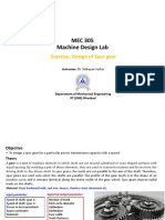 MEC 305 Machine Design Lab: Exercise: Design of Spur Gear