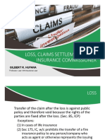 Loss, Claims Settlement & the IC