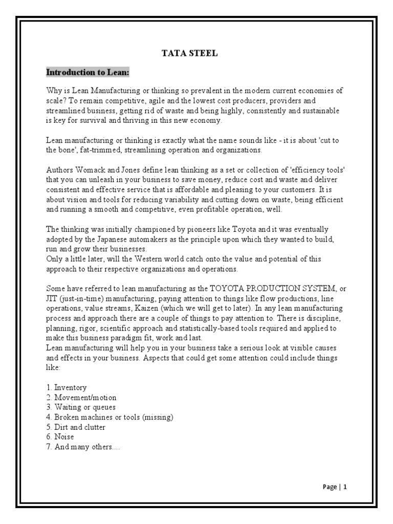 LEAN Project | PDF | Lean Manufacturing | Recycling