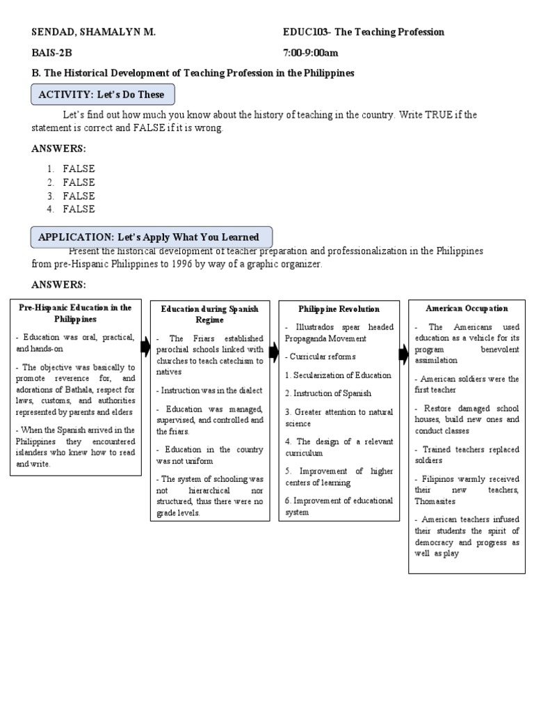 Historical Development of Teaching in the Philippines | PDF | Teachers ...