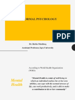 Abnormal Psychology: Dr. Rabia Mushtaq Assistant Professor, Iqra University