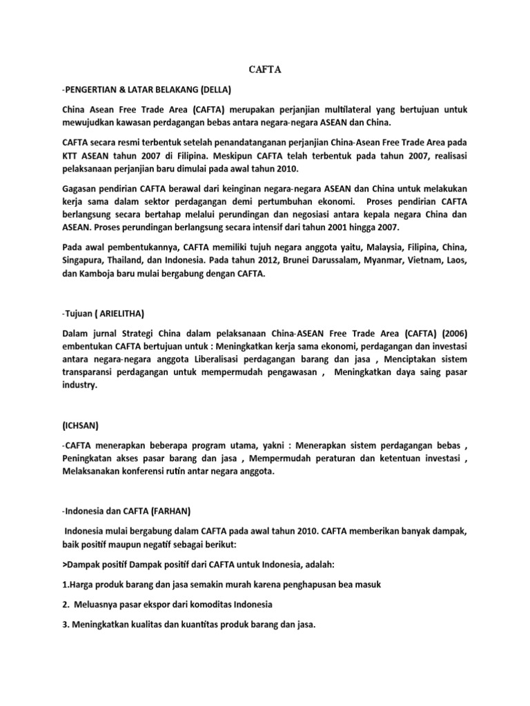 Cafta Nafta | PDF | Pengelolaan Keuangan & Uang