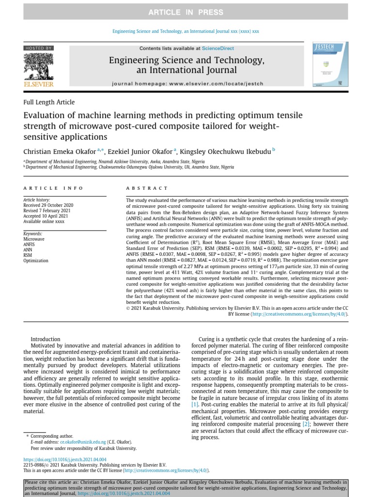 Machine Learning for Microwave Cured Composites | PDF | Composite ...