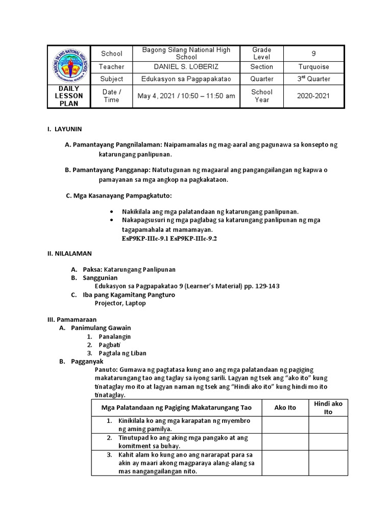 COT Lesson Plan ESP | PDF
