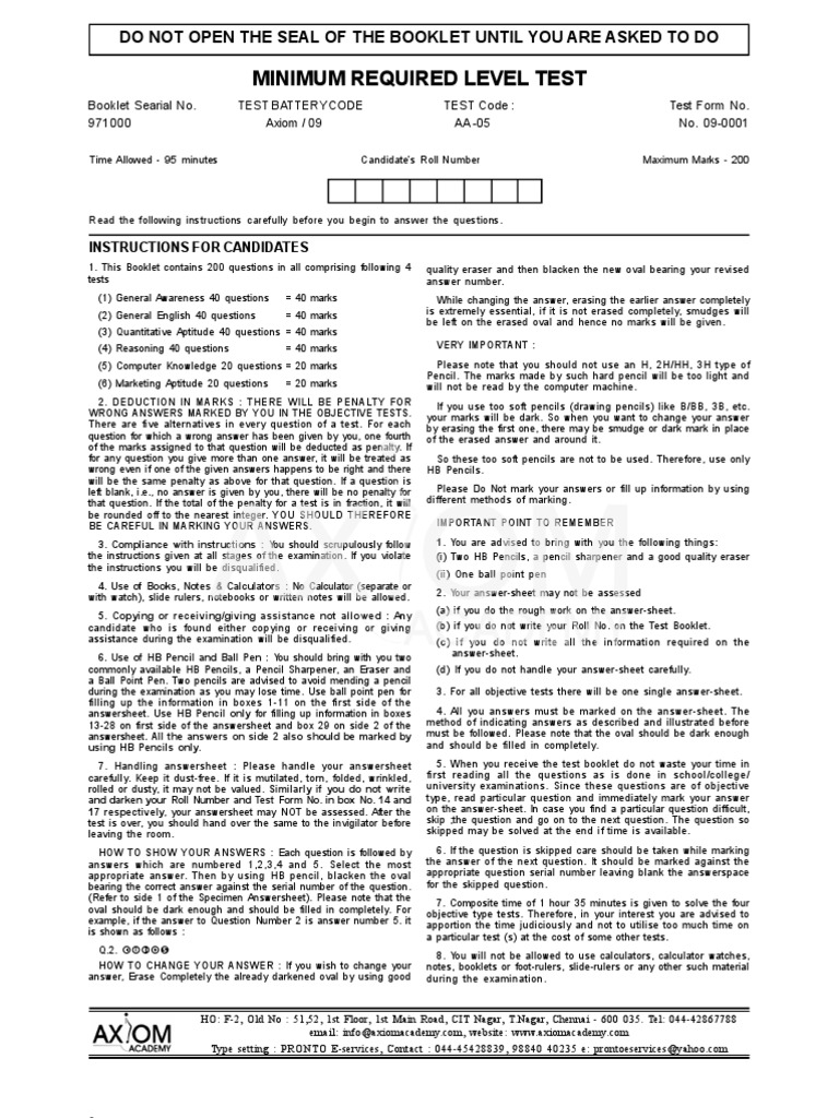 (WWW - Entrance Exam - Net) Po Exam | PDF | Pencil | Question