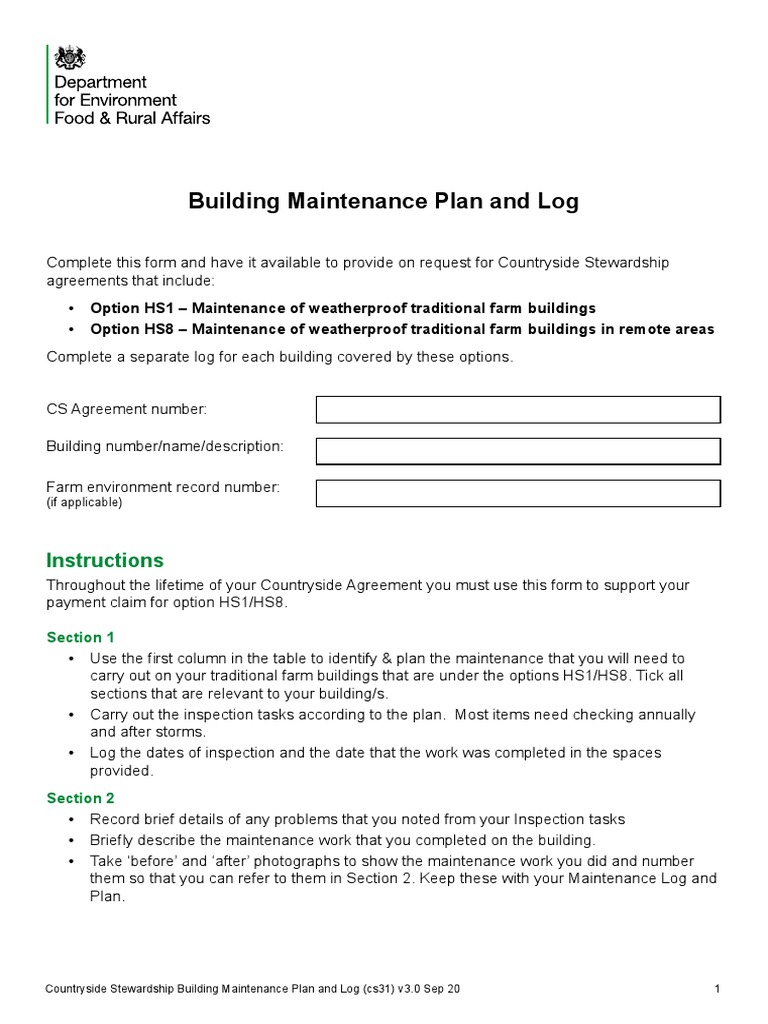 Countryside Stewardship Building Log | PDF | Roof | Building Technology