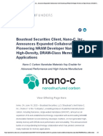 Nano-C Press Release 061820 - Expanded Collaboration With Pioneering NRAM Developer Nantero