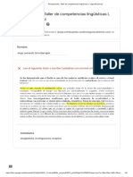 Recuperación, Taller de Competencias Lingüísticas I, Segundo Parcial