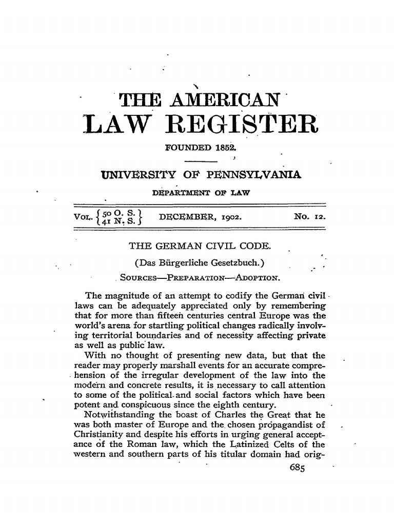 The German Civil Code Istoria Codului Civl German, Nu Stiu Daca Scot