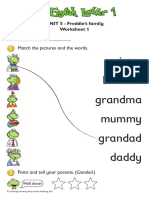 Brother Grandma Grandad Sister: UNIT 5 - Freddie's Family Worksheet 1